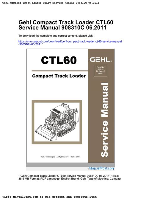 gehl ctl60 service manual